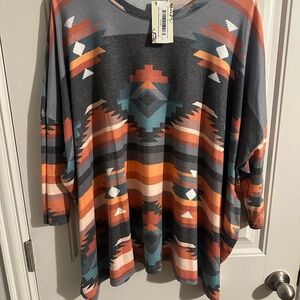 Aztec Patterned Women's Tunic Top